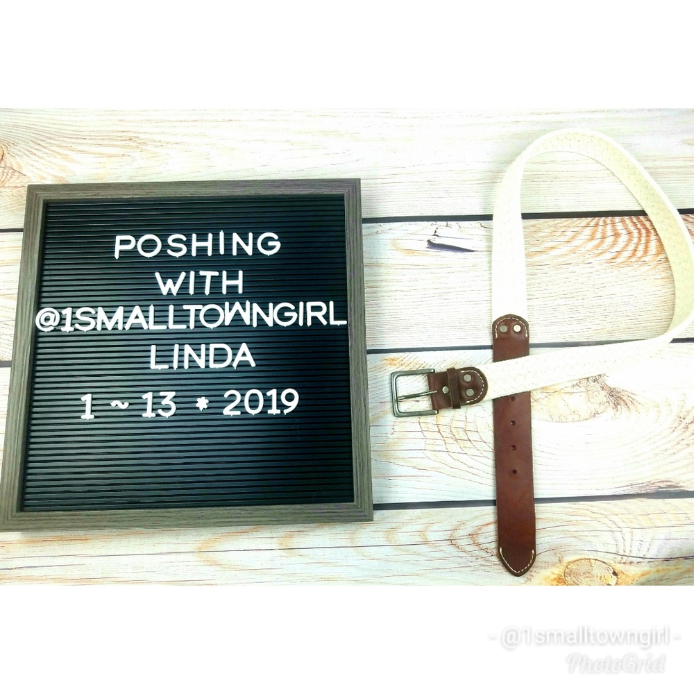 Aeropostle woven textile and leather belt